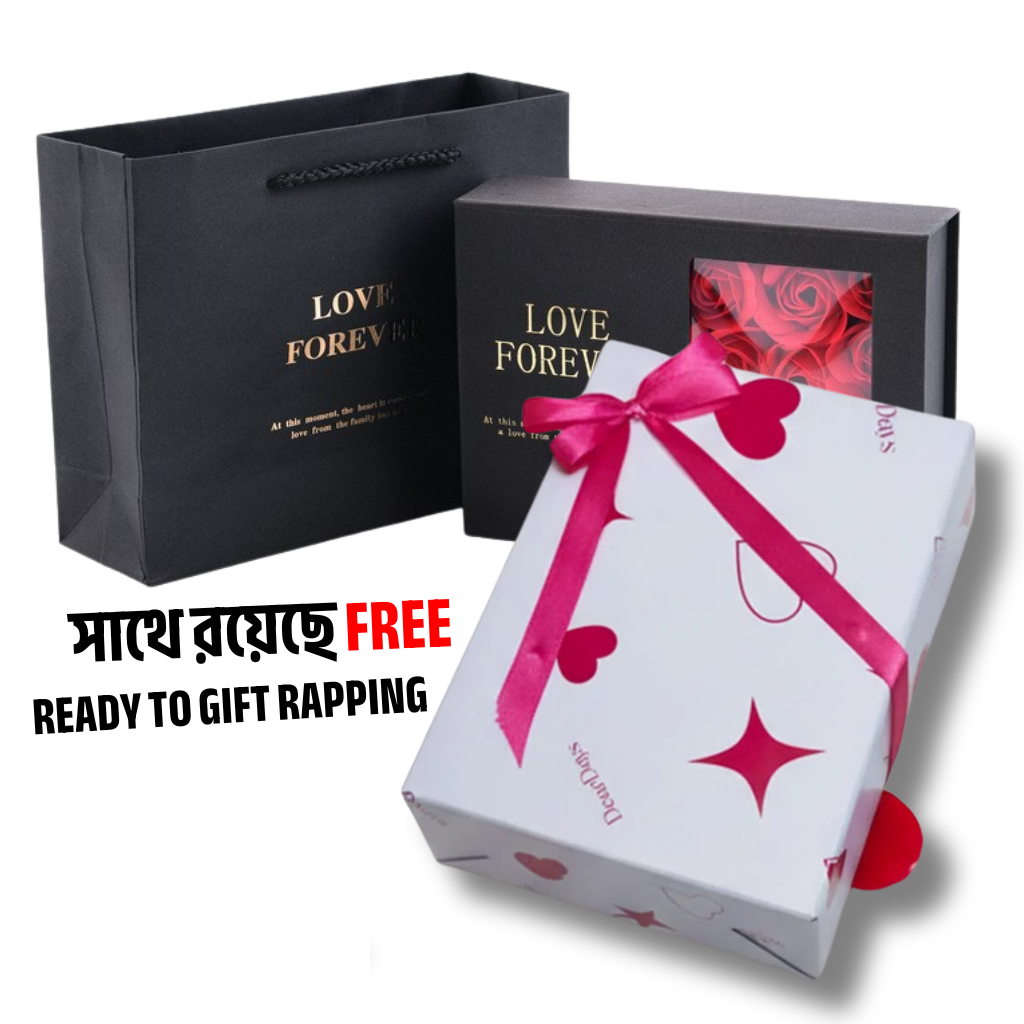 Wish Pearl Necklace Gift Box with 12 soap Rose🎁