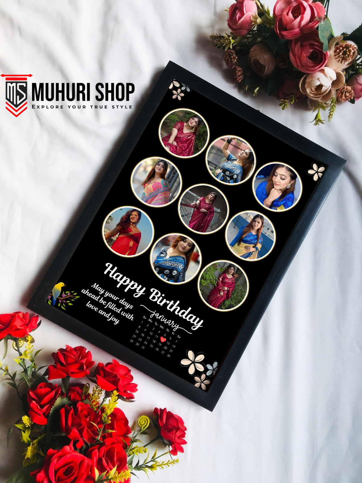 🌸 প্রিমিয়াম কাস্টমাইজড ফটো ফ্রেম  জন্মদিন ও অ্যানিভার্সারি গিফট 🌸