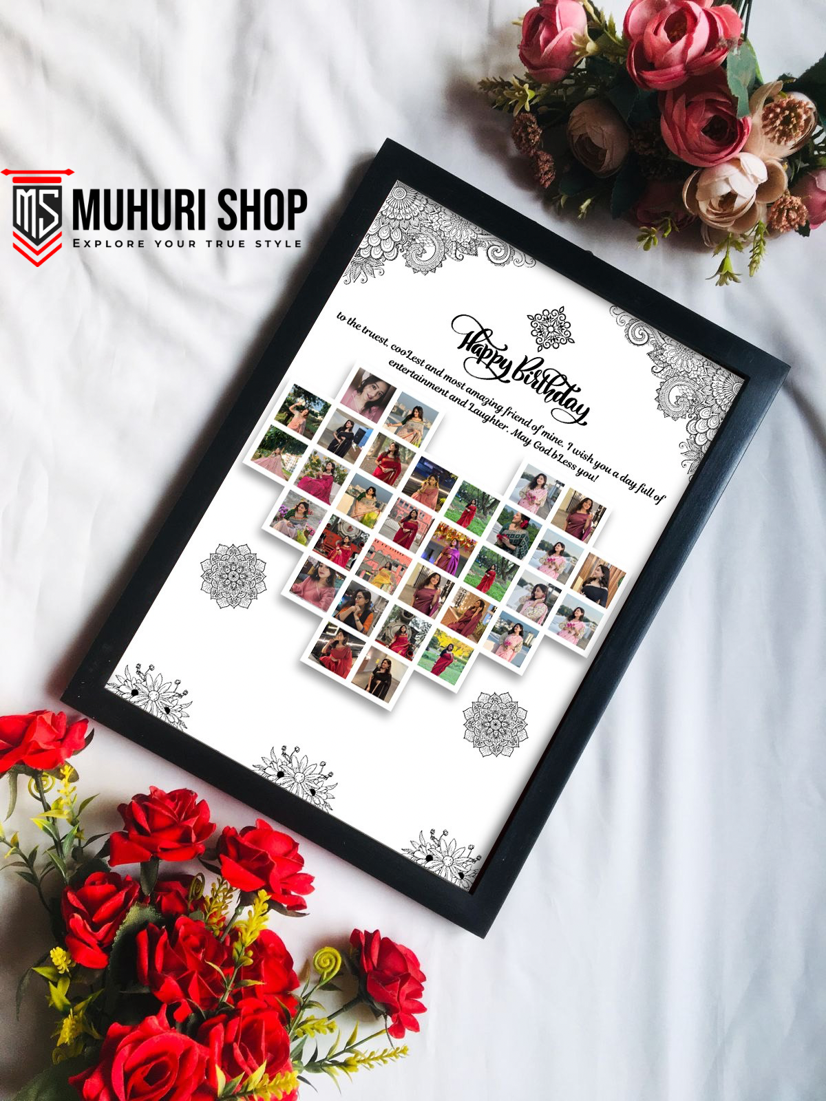 🌸 প্রিমিয়াম কাস্টমাইজড ফটো ফ্রেম  জন্মদিন ও অ্যানিভার্সারি গিফট 🌸