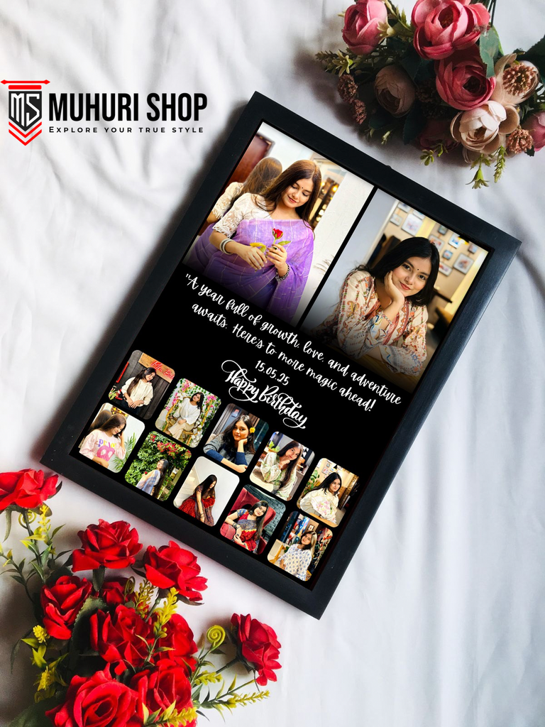 🌸 প্রিমিয়াম কাস্টমাইজড ফটো ফ্রেম  জন্মদিন ও অ্যানিভার্সারি গিফট 🌸