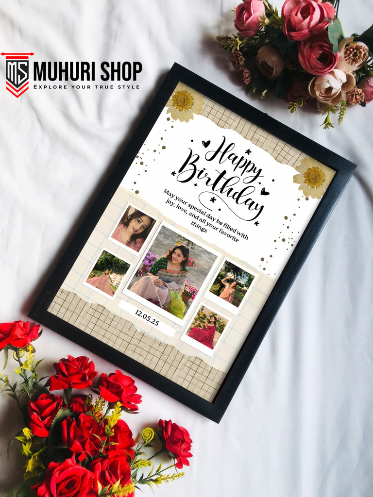🌸 প্রিমিয়াম কাস্টমাইজড ফটো ফ্রেম  জন্মদিন ও অ্যানিভার্সারি গিফট 🌸