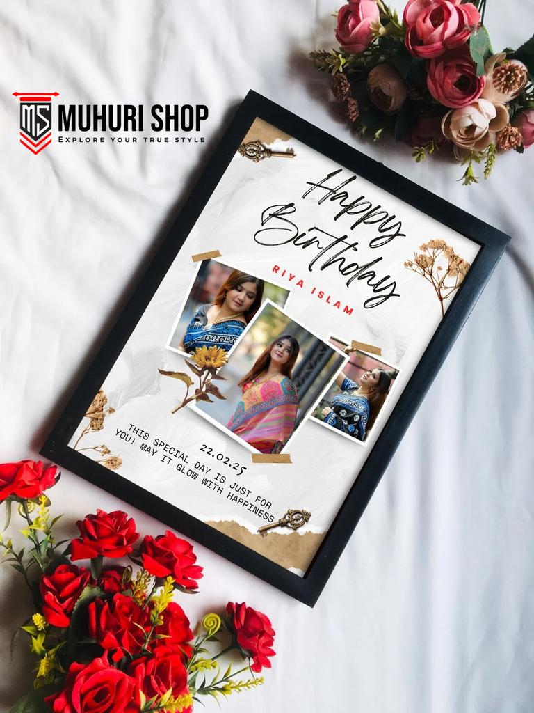 🌸 প্রিমিয়াম কাস্টমাইজড ফটো ফ্রেম  জন্মদিন ও অ্যানিভার্সারি গিফট 🌸