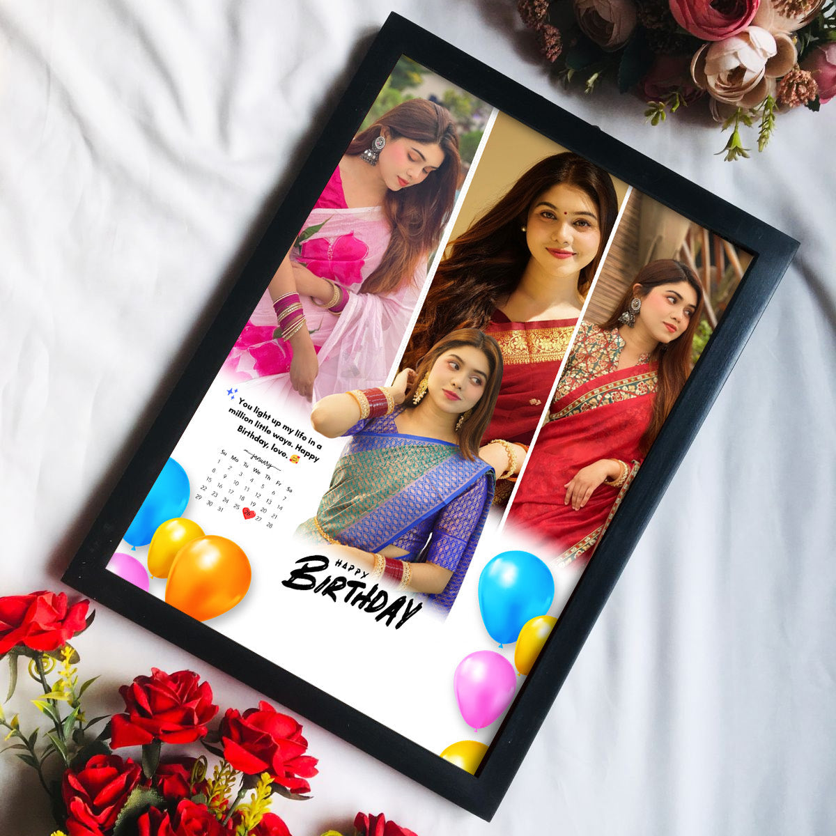 🌸 প্রিমিয়াম কাস্টমাইজড ফটো ফ্রেম  জন্মদিন ও অ্যানিভার্সারি গিফট 🌸