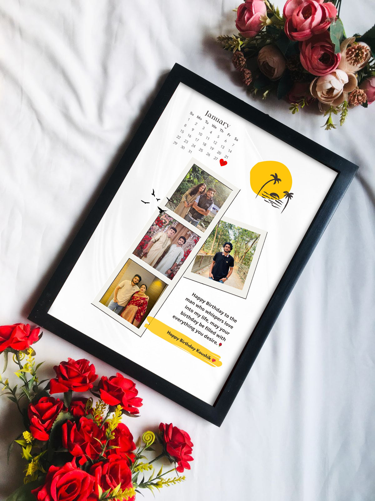 🌸 প্রিমিয়াম কাস্টমাইজড ফটো ফ্রেম  জন্মদিন ও অ্যানিভার্সারি গিফট 🌸