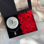 💝Wish Pearl Necklace Gift Box with 12 soap Rose🎁