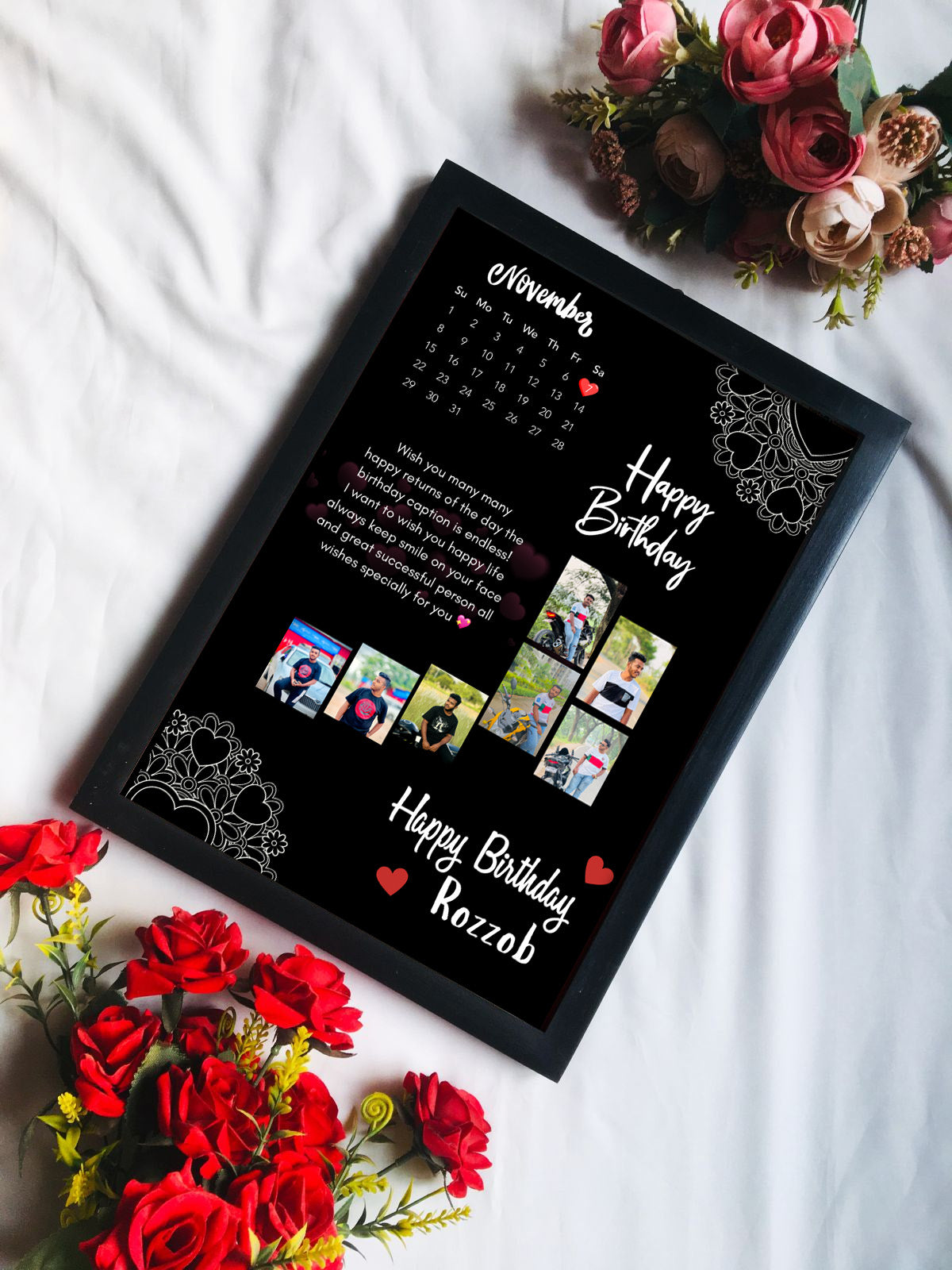 🌸 প্রিমিয়াম কাস্টমাইজড ফটো ফ্রেম  জন্মদিন ও অ্যানিভার্সারি গিফট 🌸